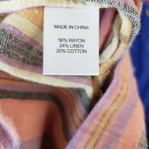 Drew Small Warm Stripe Linen Blend Split leg pants - Picture 9 of 9